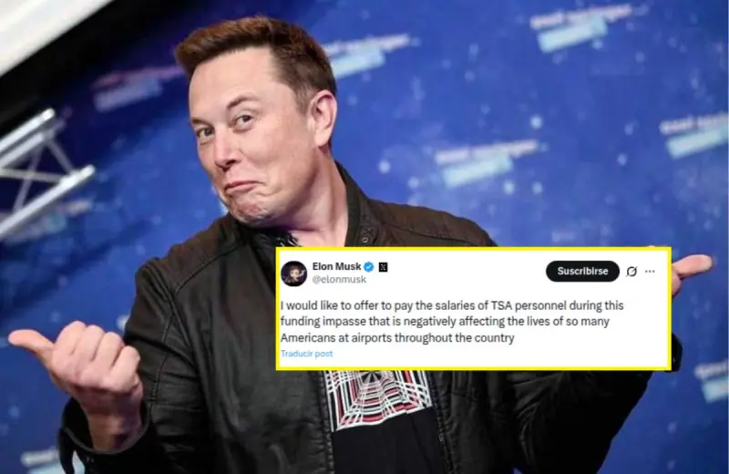 Elon Musk ofrece pagar sueldos a agentes de seguridad sin salario por cierre parcial