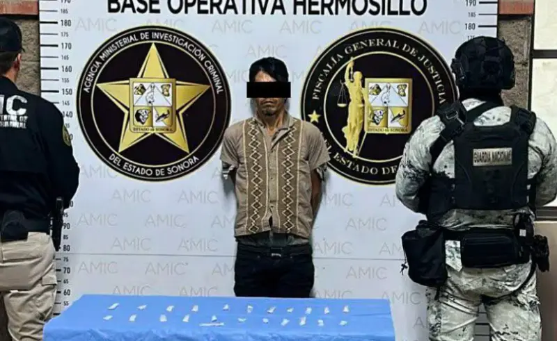 Cateo en fraccionamiento Dunas de Hermosillo, deja un detenido y 23 dosis de crystal aseguradas