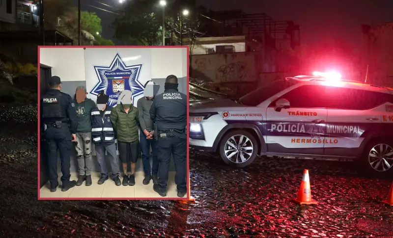 Detienen a cuatro presuntos robacarros tras golpear a joven con bat en Hermosillo