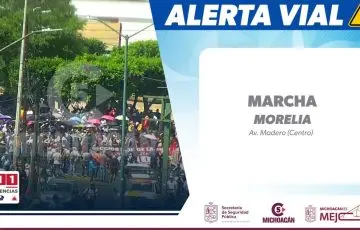 Inicia CNTE marcha desde Monumento a Lázaro Cárdenas a palacio, Morelia