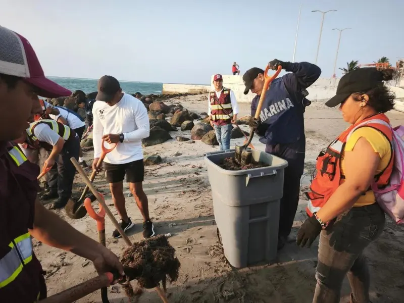 Semarnat coordina contención por hidrocarburos en playas de Tabasco y Veracruz