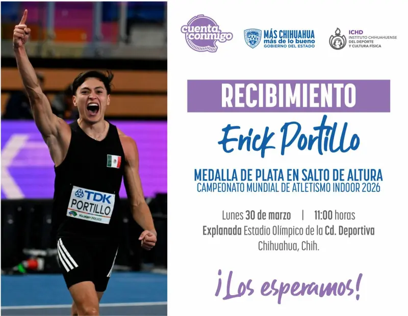 Anuncian recibimiento para el atleta chihuahuense Erick Portillo