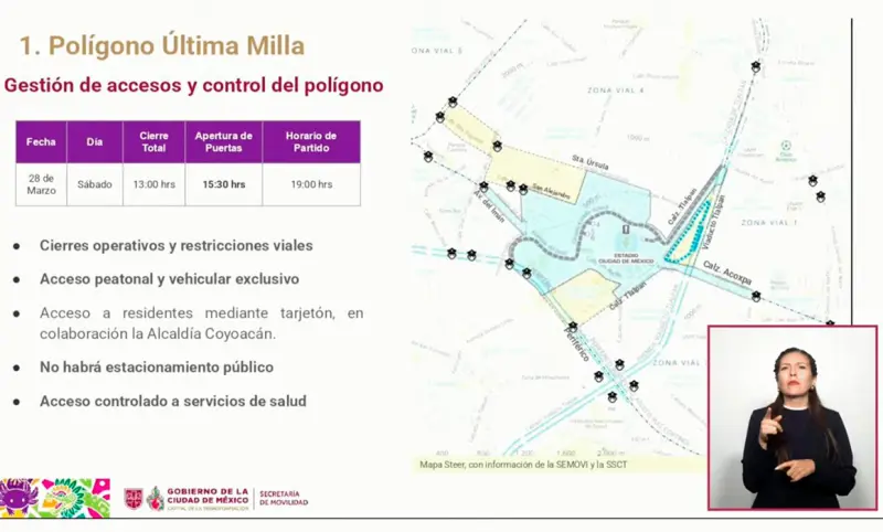 Sólo a pie, el acceso al Estadio Banorte para el México-Portugal