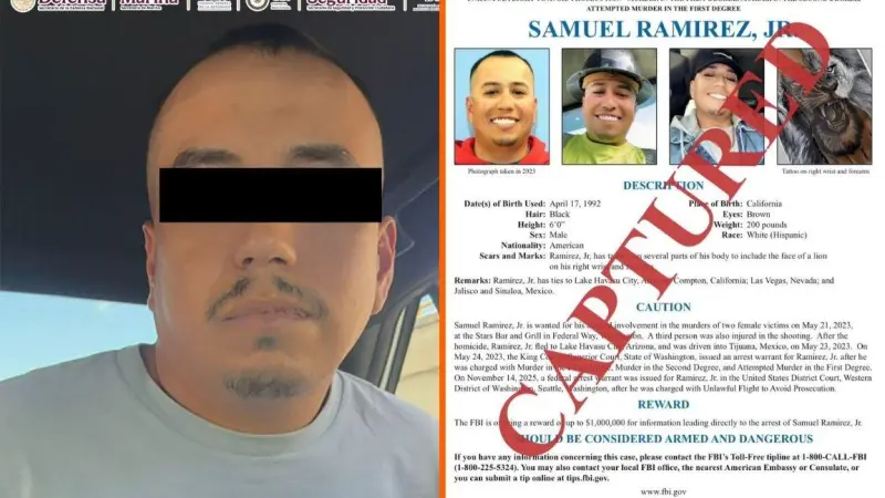 Harfuch anuncia detención de Samuel Ramírez Jr., buscado por el FBI; ofrecían recompensa de 1 mdd
