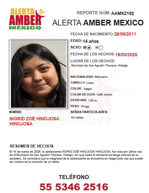 Activan Alerta Amber por Ingrid Zoé Hinojosa Hinojosa
