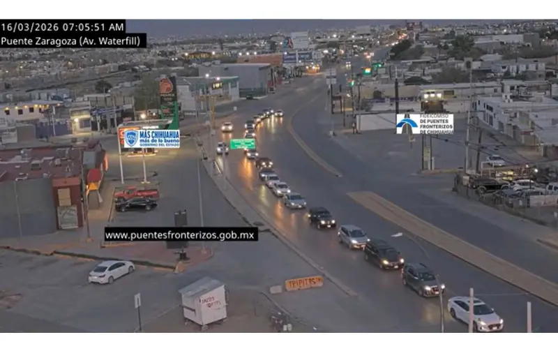 Hasta 80 minutos de espera para cruzar de Juárez a El Paso esta mañana