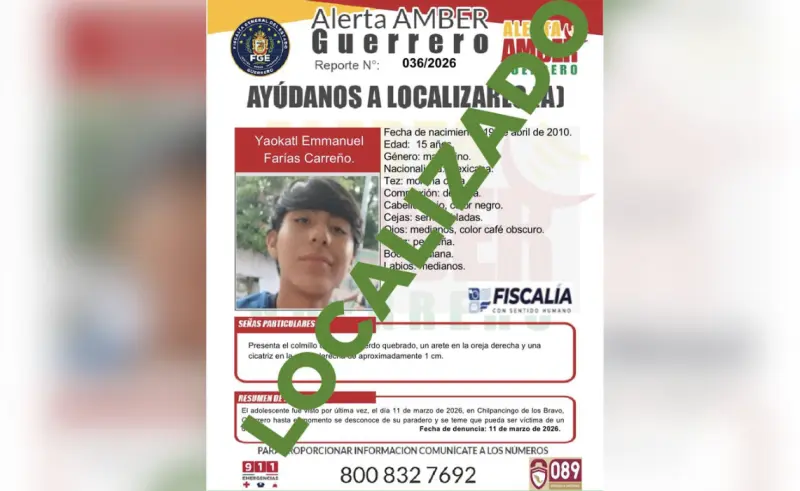 Lozalican a adolescente desaparecido en Chilpancingo