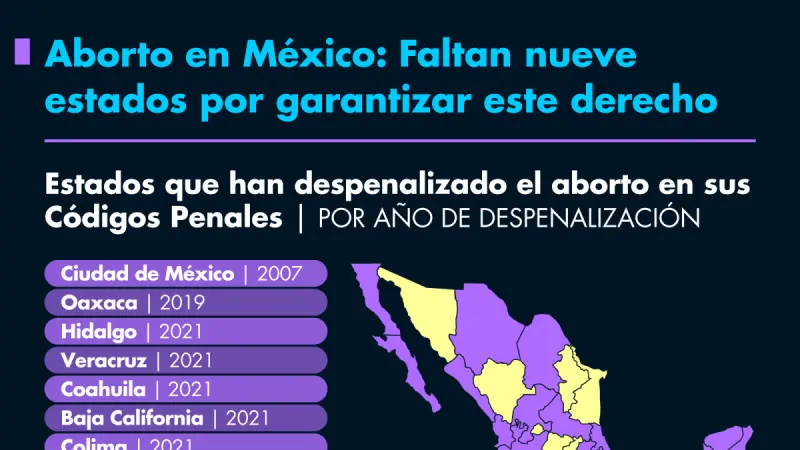 Aborto en México: Faltan nueve estados por garantizar este derecho