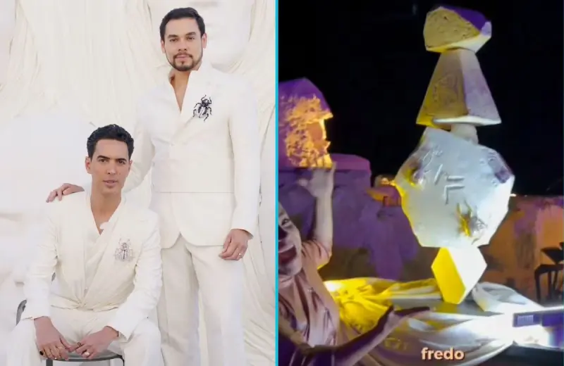 Así fue el pastel de 35 kilos inspirado en queso fresco con escarabajos que “Un Tal Fredo” presentó en su boda