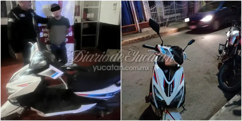 Detienen a hombre por intento de robo de motocicleta en el centro de Umán