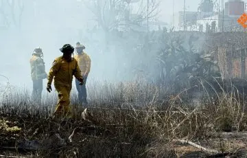 Se incendia pastizal y quemó techo restaurante en periférico, Morelia