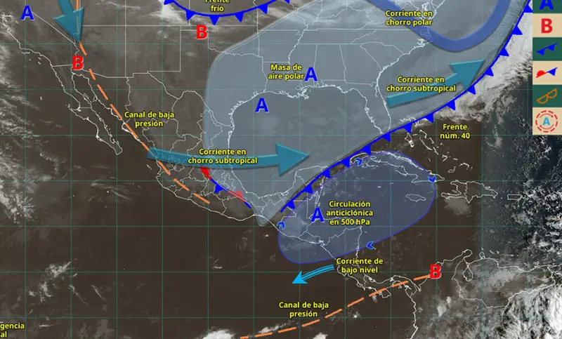 Llega frente frío 40 con fuertes lluvias a Quintana Roo