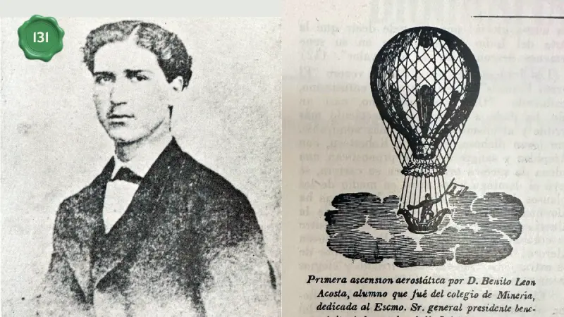 Benito León y el primer globo que voló sobre León