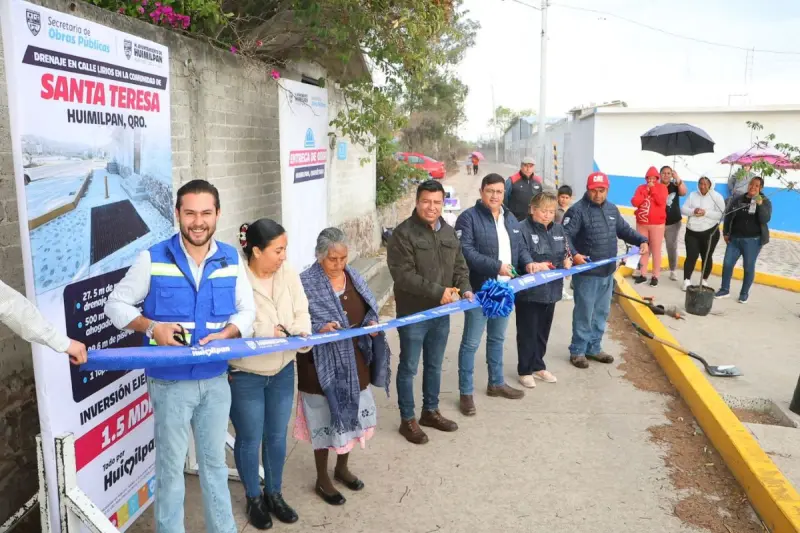 Entregan obra pluvial en comunidad Santa Teresa del municipio de Huimilpan