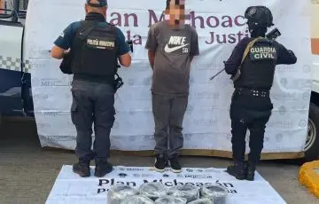 Detiene SSP a un hombre con 7 kilogramos de marihuana en Jacona