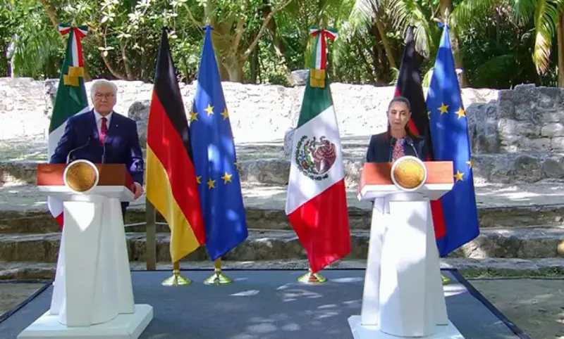 Sellan Sheinbaum y Steinmeier alianza estratégica en Cancún