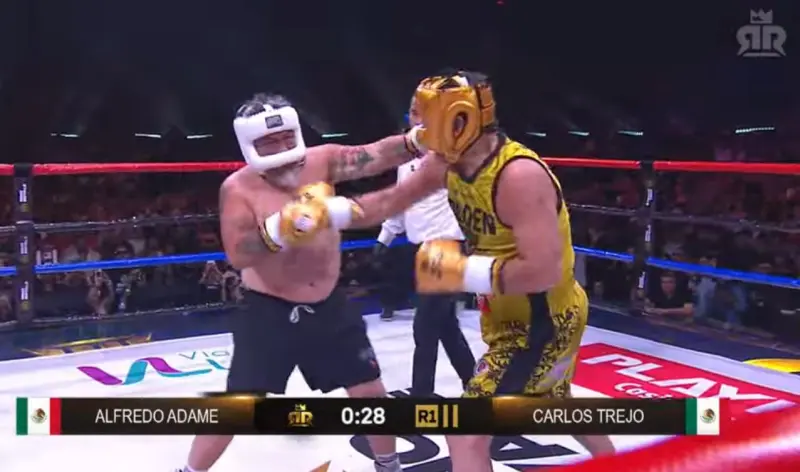 Alfredo Adame, seminoqueado, vence al Cazafantasmas de 2 derechazos