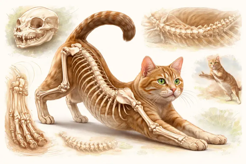 ¿Sabías que los gatos tienen más huesos que los humanos?