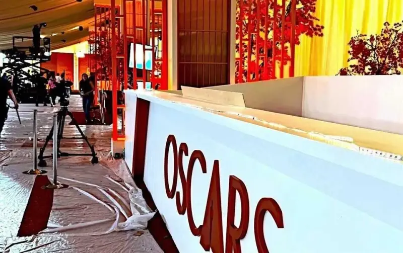 Todo listo en la alfombra del Óscar