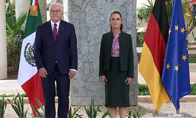 Sheinbaum y presidente alemán sostienen encuentro en Cancún