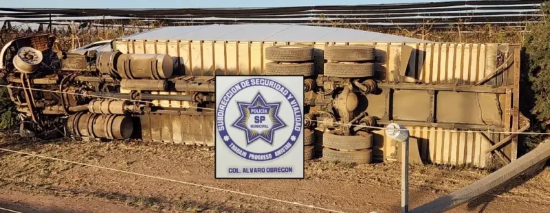 Termina conductor detenido tras choque con tráiler en Cuauhtémoc