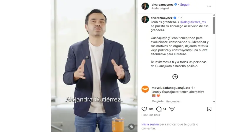 Insiste Máynez en invitar a Ale Gutiérrez para encabezar con MC “el cambio en Guanajuato”