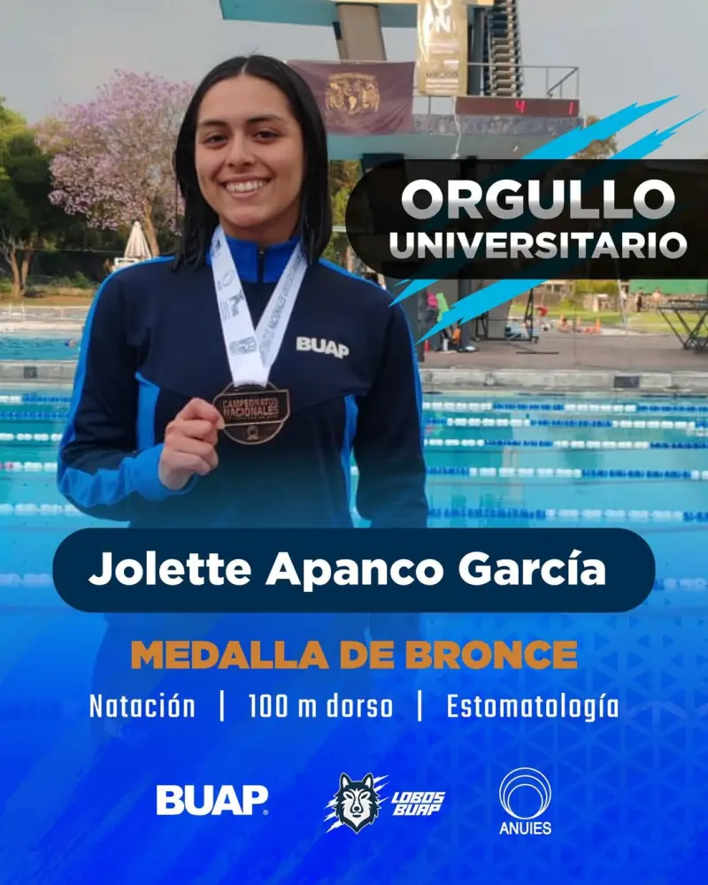 Se baña en oro nadadora de la BUAP