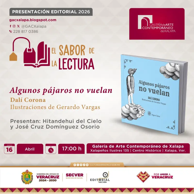 Invita SECVER a presentaciones editoriales de Algunos pájaros no vuelan