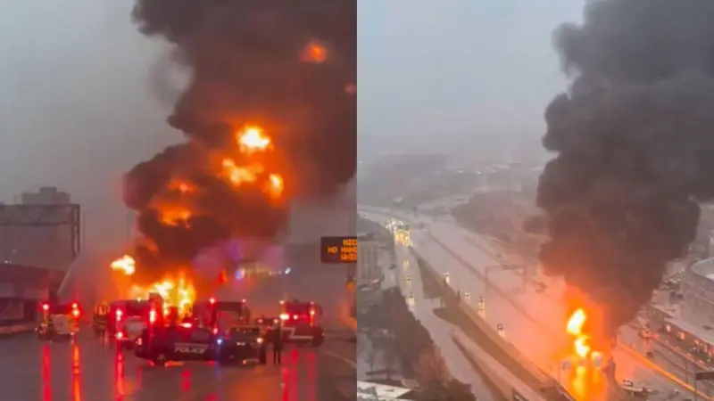 Explota pipa de combustible en autopista US-131 de Michigan