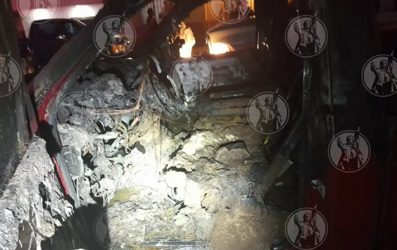 Incendian camioneta con bombas molotov
