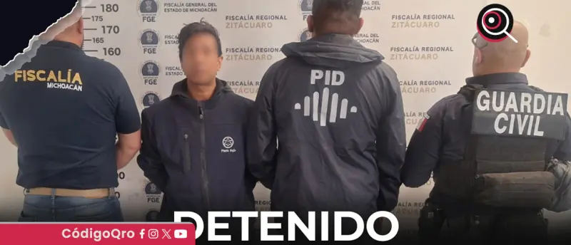 En Michoacán, detienen a hombre por violencia de género en San Juan del Río