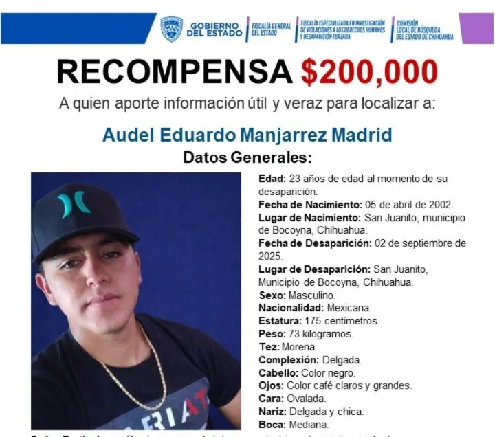 Ofrecen 200 mil para dar con paradero de Audel