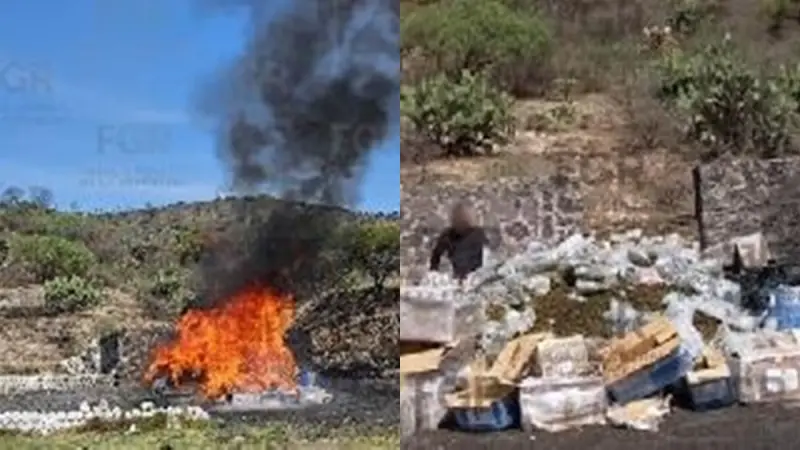 Incinera en Teotihuacán 400 kilos de drogas aseguradas en operativos