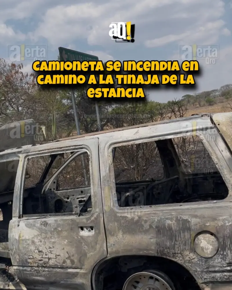 Camioneta se incendia en camino a La Tinaja de la Estancia; la familia abordo logró salir a tiempo