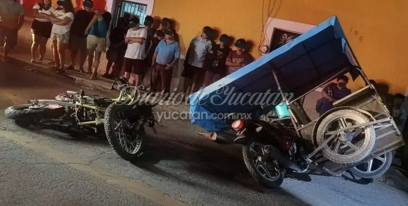 Accidente en Kantunil deja a menor y mototaxista gravemente heridos