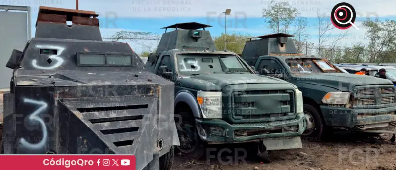 FGR destruye 18 vehículos con blindaje artesanal
