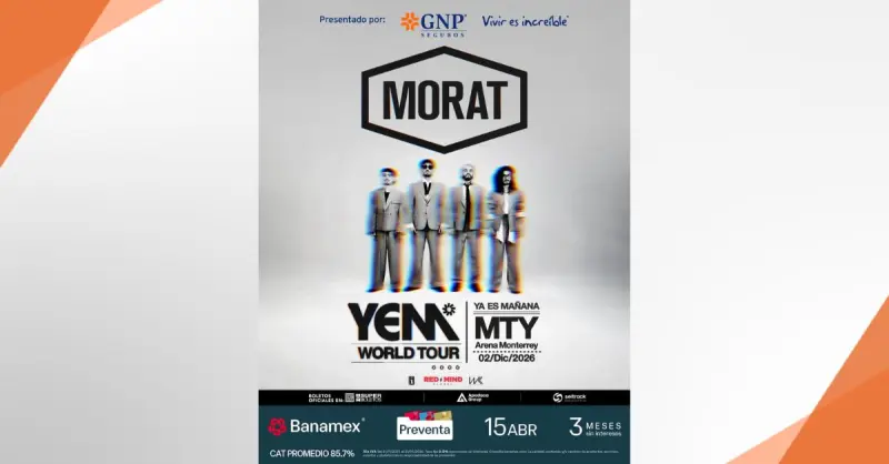 Anuncia Morat concierto en Monterrey como parte de su gira internacional