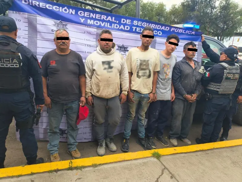 Detienen a 5 hombres por presunto despojo en Texcoco
