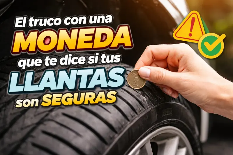 El truco con una moneda que te dice si las llantas de tu auto son seguras