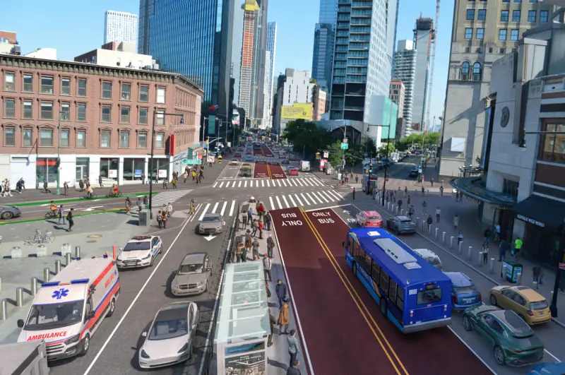 Inicia rediseño de Flatbush Avenue para agilizar autobuses en Brooklyn
