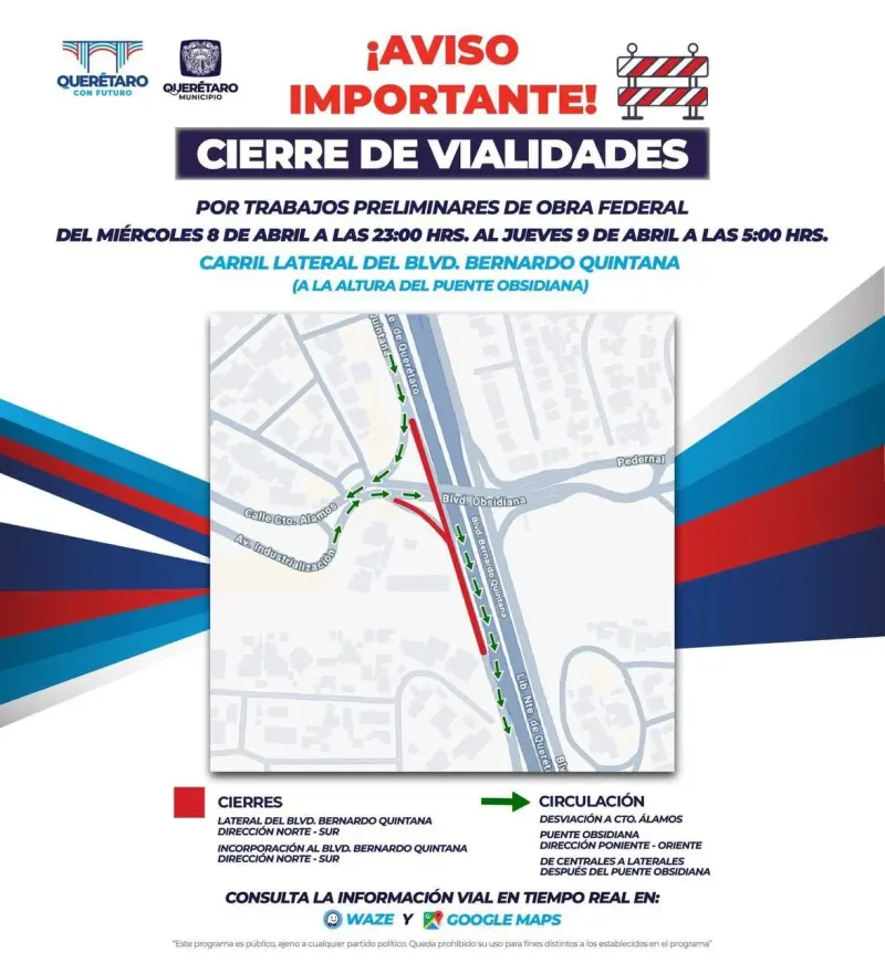 Cierre nocturno en Bernardo Quintana por obras del tren México-Querétaro; conoce rutas alternas