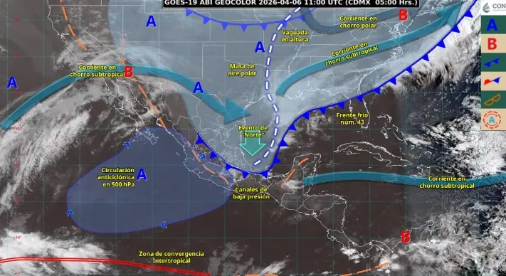Prevén lluvias intensas en zonas de Veracruz, Oaxaca, Tabasco y Chiapas