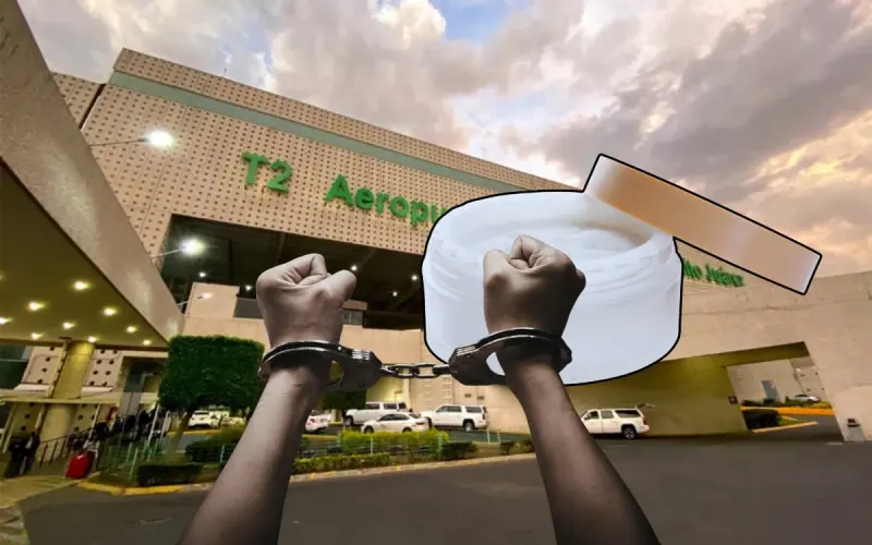 Cocaína oculta en frascos de cosméticos: Así detuvieron a una pasajera en el aeropuerto de la CDMX