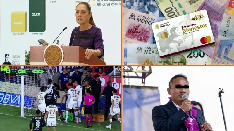 Noticias del fin de semana en México: calendario tentativo de la Pensión del Bienestar, detienen a alcalde mexicano por presuntos delitos sexuales y Sheinbaum admite que sí hay agentes de EU en México