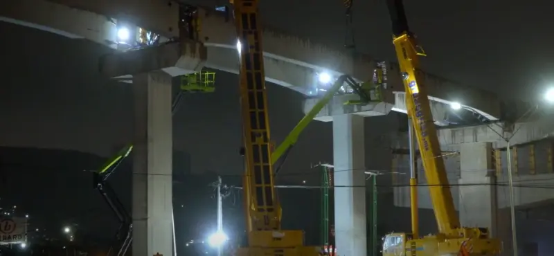 Destaca Samuel García avance nocturno y con lluvia en obras del Metro