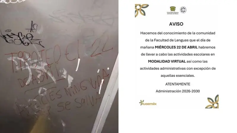 Suspende UAEMéx clases en la Facultad de Lenguas por amenaza de tiroteo