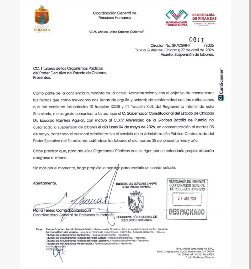 Suspenden labores en Chiapas por Batalla de Puebla