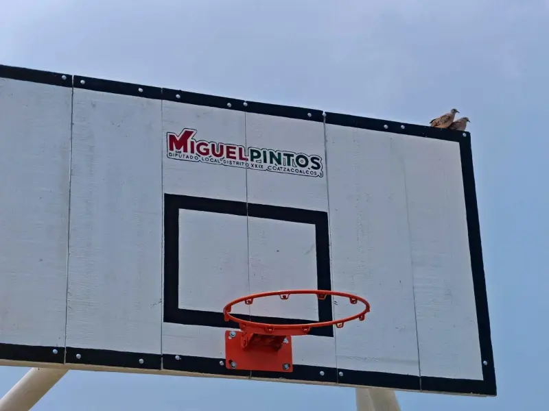 Diputado Miguel Pintos presume su nombre en cancha de básquetbol