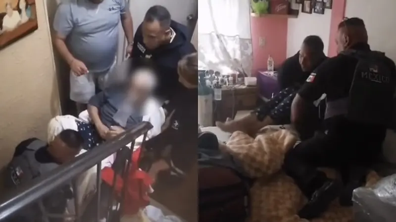 Auxilian policías a adulto mayor con neumonía en Ecatepec