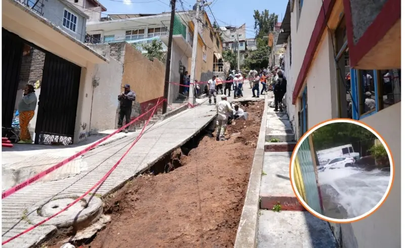 Cascada por fuga en Álvaro Obregón afectó a 9 viviendas